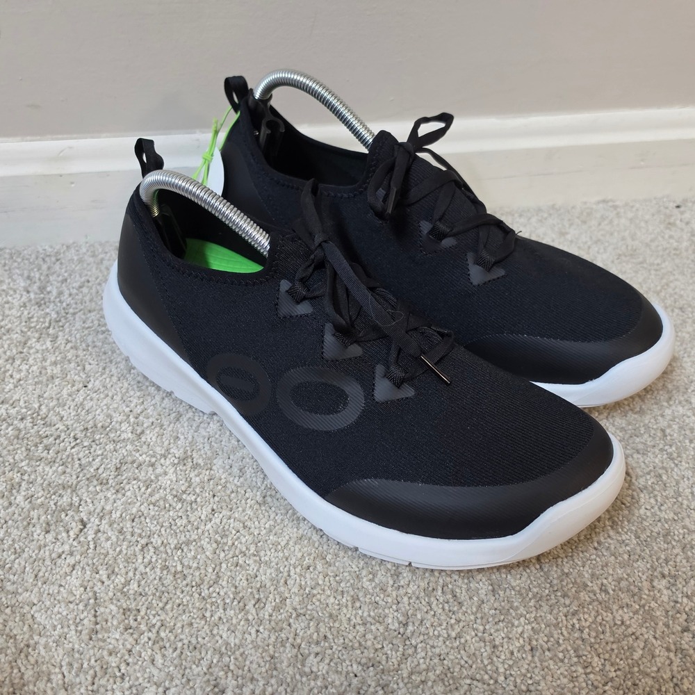 OOFOS OOmg Sport LS Men Recovery Shoe Black White Sneaker 5012-Black Size 12